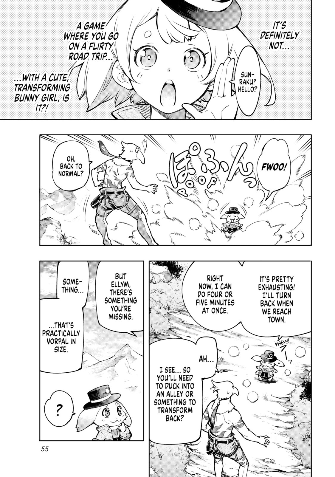 Flying people, hopping bunnies page 16